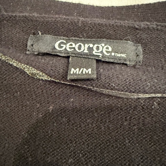 George Cardigan Cotton Black White Gray Sweater with V-Neck Women’s Size M - Picture 9 of 10